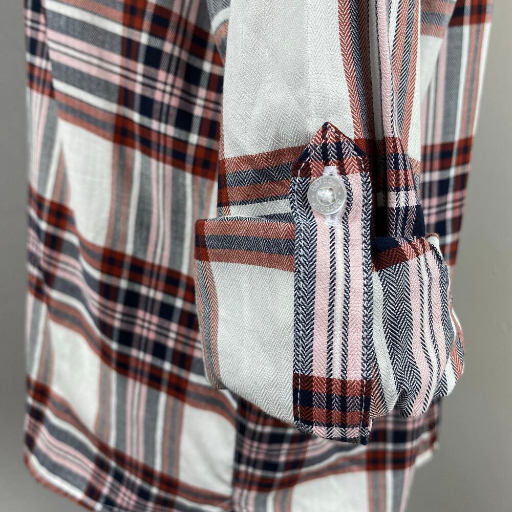 Barbour Plaid Bethwin Button Down Shirt in Cloud Check Size 4 - Picture 7 of 9